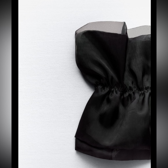 ZARA ORGANZA BANDEAU TOP - Picture 8 of 8